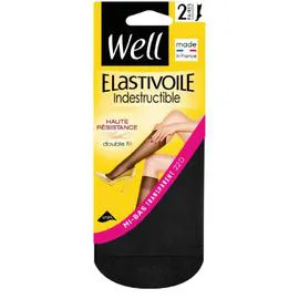 Mi-bas femme noir élastivoile indestructible T35/41 (x2)