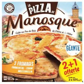 LA PIZZA DE MANOSQUE Pizzas 3 fromages 3x570g