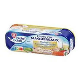 MARQUE REPÈRE, PÊCHE OCÉAN Filets maquereaux Arômates et Muscadet 176g