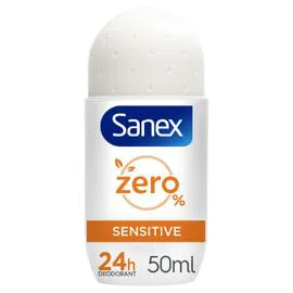SANEX Déodorant Bille Zéro 0% sans sels d'aluminium peaux sensibles 24h 50ml
