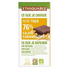 Tablette de chocolat cajou caramélisée (100g)