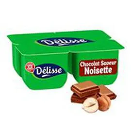 MARQUE REPÈRE, DÉLISSE Crème dessert Chocolat noisette 4x125g