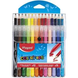 12 Feutres + 15 Crayons De Couleur Color'Peps (l'unité)