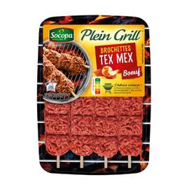 Brochettes boeuf haché Tex-mex (400g)