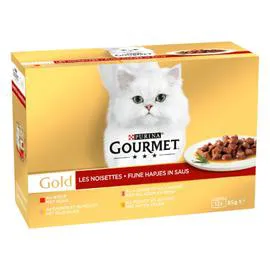 PURINA, GOURMET GOLD Pâtée pour chat Les Noisettes viandes 12x85g