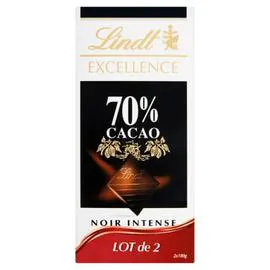 Tablette de chocolat noir Noir : 70% cacao (2x100g)