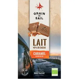 Chocolat Bio au lait, caramel & fleur de sel (100g)