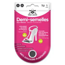1/2 semelles noirs anti douleurs plantaires (l'unité)
