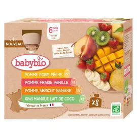 Gourde dessert aux fruits multipack bio dès 6 mois (8x90g)