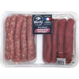 Assortiment de saucisses chipolatas et merguez (1kg)