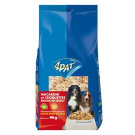 Croquettes pour chien repas complet macaroni/viandes (4kg)