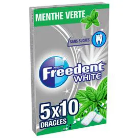 FREEDENT, WHITE Chewing-gum sans sucres Menthe Verte 70g