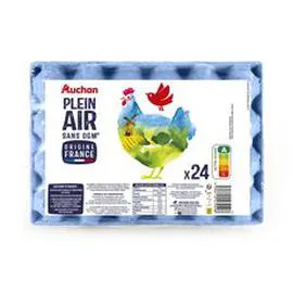 Oeufs de poules élévées en plein air sans OGM (x24)