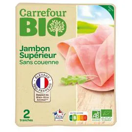 Jambon bio supérieur sans couenne (2x40g)