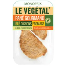 MONOPRIX Pané gourmand Le Végétal blé oignons fromage 200g