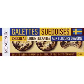 MONOPRIX Galettes suédoises chocolat aux flocons d'avoine 150g