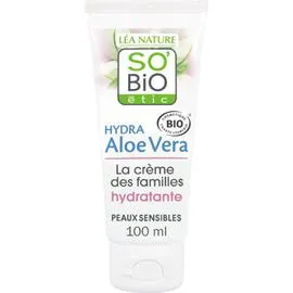 LÉA NATURE, SO'BIO ÉTIC Crème Hydratante à l'Aloe Vera Peaux Sensibles et Réactives Bio La Crème des Familles 100ml