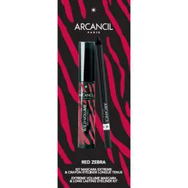 Wild Volume Kit Mascara Extrême & Crayon Eyeliner Longue Tenue Red Zebra (l'unité)