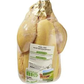 CARREFOUR BIO Poulet fermier blanc Bio élevé en plein air 1,9kg