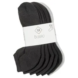 Socquettes enfant noir/gris T31/34 (x6)