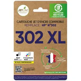 Pack de cartouches d'encre 302 XL Noir + Couleurs - Compatible HP (l'unité)