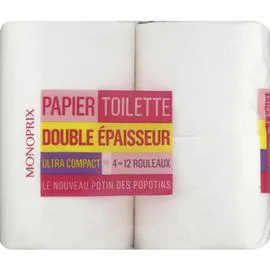MONOPRIX Papier toilette double épaisseur ultra compact x4