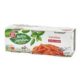 MARQUE REPÈRE, NOTRE JARDIN Carottes 3x130g
