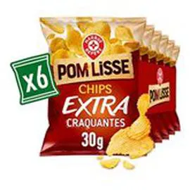 MARQUE REPÈRE, POM'LISSE Chips ondulées Nature 6x30g