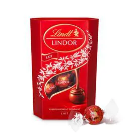 LINDT, LINDOR Chocolat lait cornet 200g
