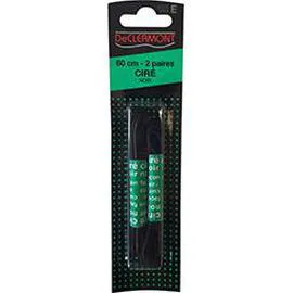 Lacets ronds cirés noirs 60cm (x2)