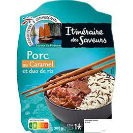Porc au caramel et riz basmati (300g)
