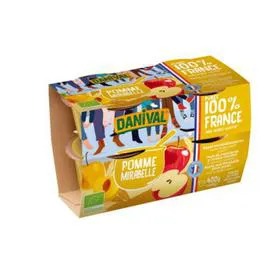 DANIVAL Dessert Pomme Mirabelle Sans Sucres Ajoutés Bio 400g