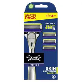 WILKINSON SWORD Rasoir + 4 Lames Avec Gel Protectrice Sensitive Hydro 5 l'unité