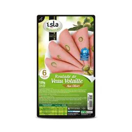 ISLA MONDIAL Blanc de poulet aux olives halal 120g