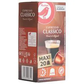 AUCHAN Capsules de café espresso classique intensité 8 compatibles Nespresso 16x6,5g