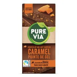 Tablette de chocolat au lait saveur caramel pointe de sel (100g)