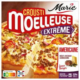 MARIE Pizza boeuf/cheddar/cornichons Crousti Moelleuse 530g