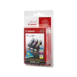 CANON Pack de Cartouches d'Encre Cyan, Magenta, Jaune (CLI-521) l'unité