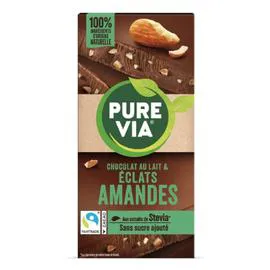 Tablette de chocolat au lait et éclats d'amandes (100g)