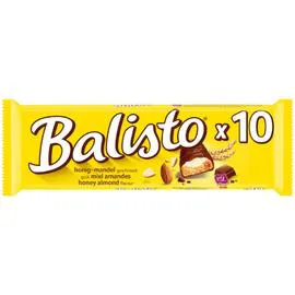 BALISTO Barres chocolatées crème au lait et miel amandes 10x18,5g
