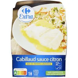 Plat cuisiné cabillaud riz légumes (270g)