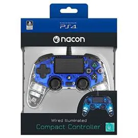 Manette filaire lumineuse bleue - PS4 (l'unité)