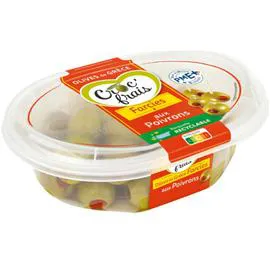 Olives vertes farcies aux poivrons doux (200g)