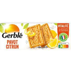 GERBLÉ Biscuits pavot citron - 4x4 200g