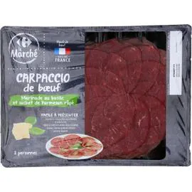 Carpaccio de boeuf basilic parmesan (190g)