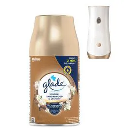 GLADE, AUTOMATIC SPRAY Désodorisant Senteur Bois De Santal & Jasmin Aux Huiles Essentielles Spray Automatique 269ml