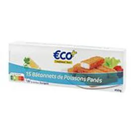 ECO+ Batonnets Poissons panés x15 450g