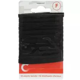 Elastiques plats cheveux noirs (x12)