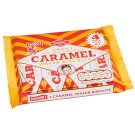 Gaufrettes fourrées au caramel enrobées de chocolat lait (4x30g)