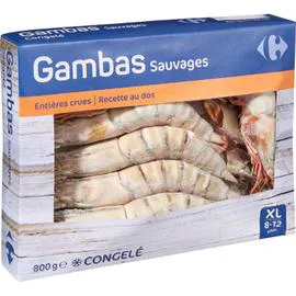 Gambas sauvages entières crues (800g)